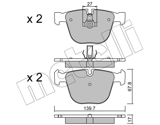 Комплект тормозных колодок, дисковый тормоз   22-0773-9   METELLI