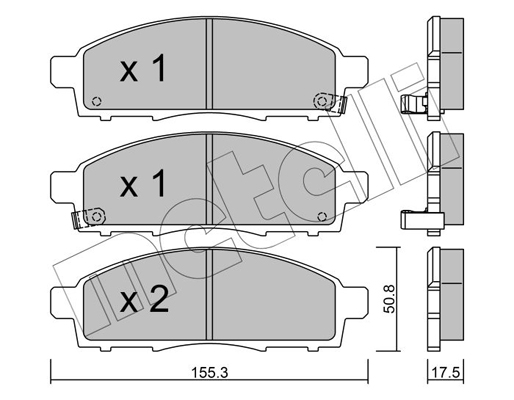 Комплект тормозных колодок, дисковый тормоз   22-0791-1   METELLI