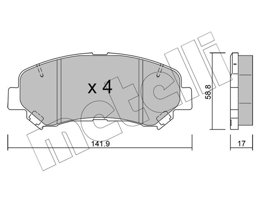 Комплект тормозных колодок, дисковый тормоз   22-0792-0   METELLI