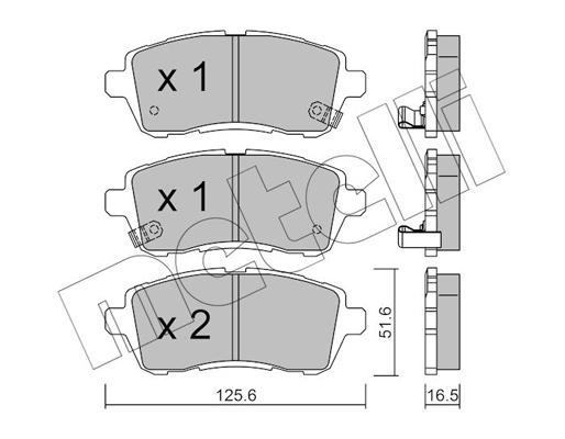 Комплект тормозных колодок, дисковый тормоз   22-0793-1   METELLI