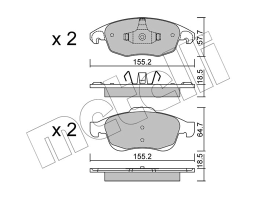 Комплект тормозных колодок, дисковый тормоз   22-0800-0   METELLI