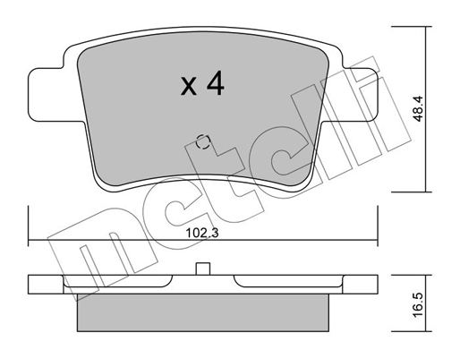 Комплект тормозных колодок, дисковый тормоз   22-0801-0   METELLI
