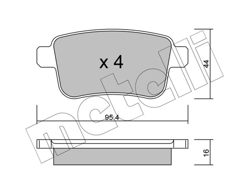 Комплект тормозных колодок, дисковый тормоз   22-0814-0   METELLI