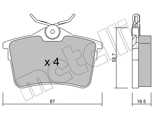 Комплект тормозных колодок, дисковый тормоз   22-0816-0   METELLI