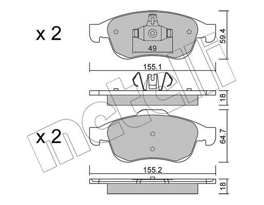 Комплект тормозных колодок, дисковый тормоз   22-0817-0   METELLI