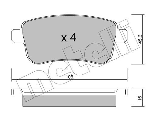 Комплект тормозных колодок, дисковый тормоз   22-0818-0   METELLI