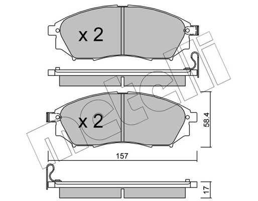 Комплект тормозных колодок, дисковый тормоз   22-0819-0   METELLI