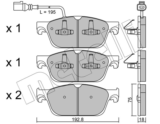 Комплект тормозных колодок, дисковый тормоз   22-0831-0   METELLI