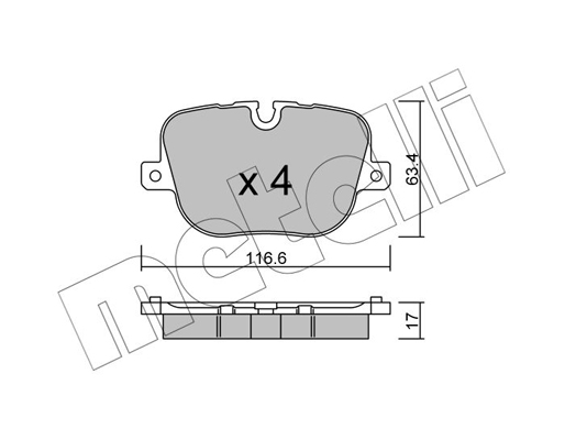 Комплект тормозных колодок, дисковый тормоз   22-0837-0   METELLI