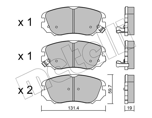Комплект тормозных колодок, дисковый тормоз   22-0841-0   METELLI