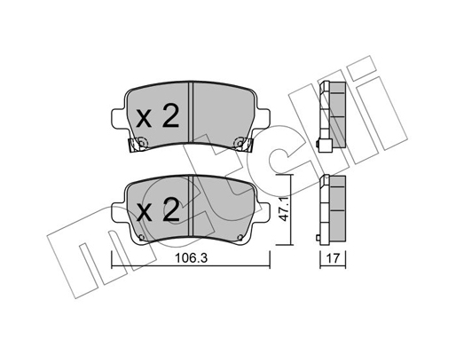 Комплект тормозных колодок, дисковый тормоз   22-0844-0   METELLI