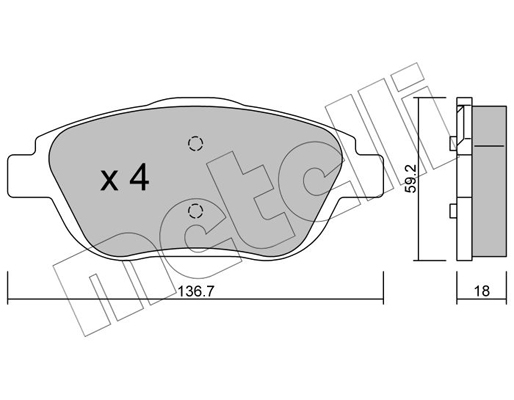 Комплект тормозных колодок, дисковый тормоз   22-0852-0   METELLI