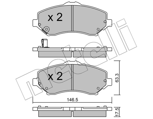 Комплект тормозных колодок, дисковый тормоз   22-0862-0   METELLI