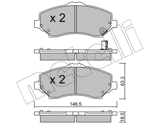 Комплект тормозных колодок, дисковый тормоз   22-0862-1   METELLI