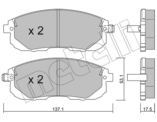 Комплект тормозных колодок, дисковый тормоз   22-0876-1   METELLI