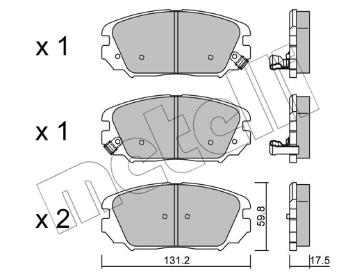 Комплект тормозных колодок, дисковый тормоз   22-0885-0   METELLI