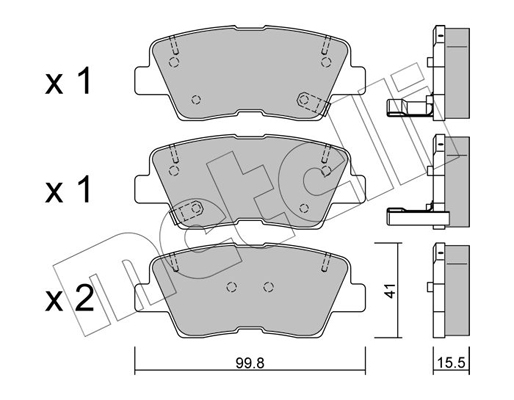 Комплект тормозных колодок, дисковый тормоз   22-0886-0   METELLI