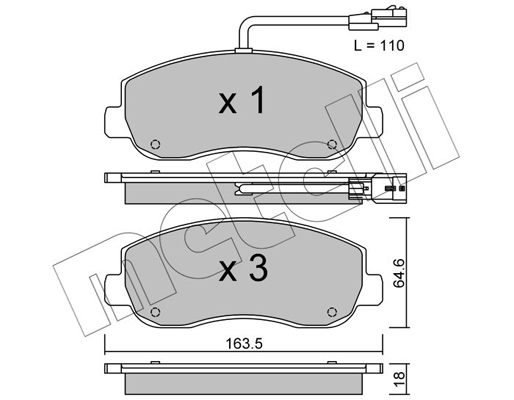 Комплект тормозных колодок, дисковый тормоз   22-0898-0   METELLI