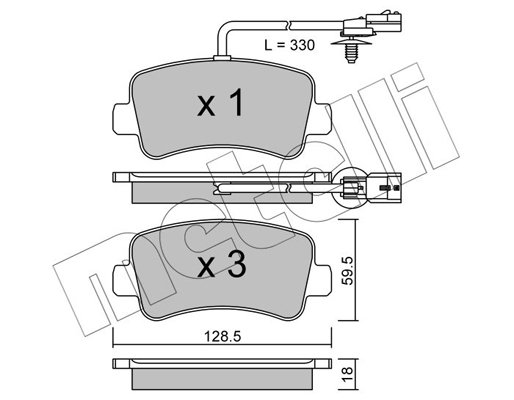 Комплект тормозных колодок, дисковый тормоз   22-0899-0   METELLI