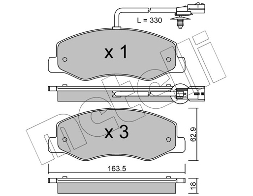 Комплект тормозных колодок, дисковый тормоз   22-0900-0   METELLI