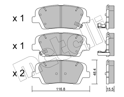 Комплект тормозных колодок, дисковый тормоз   22-0901-0   METELLI