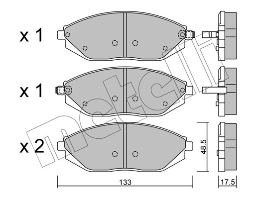 Комплект тормозных колодок, дисковый тормоз   22-0908-0   METELLI