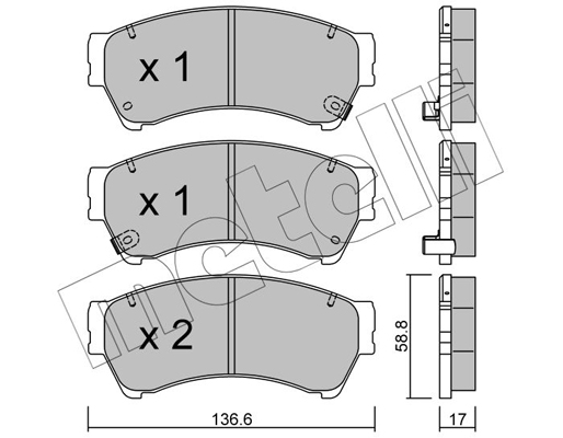 Комплект тормозных колодок, дисковый тормоз   22-0924-0   METELLI