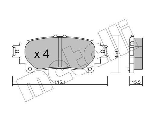 Комплект тормозных колодок, дисковый тормоз   22-0939-0   METELLI
