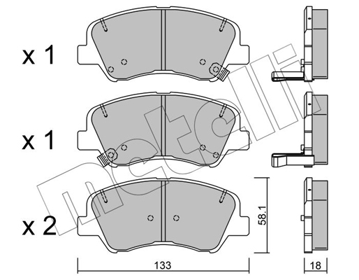 Комплект тормозных колодок, дисковый тормоз   22-0943-0   METELLI