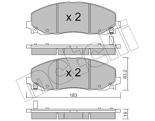 Комплект тормозных колодок, дисковый тормоз   22-0946-0   METELLI