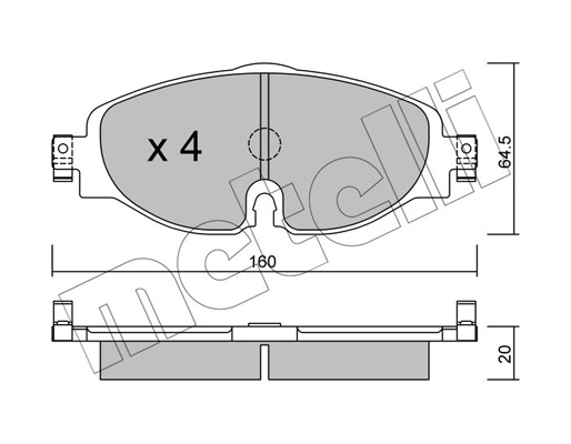 Комплект тормозных колодок, дисковый тормоз   22-0950-0   METELLI