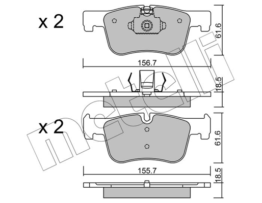 Комплект тормозных колодок, дисковый тормоз   22-0960-0   METELLI