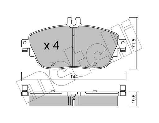 Комплект тормозных колодок, дисковый тормоз   22-0965-0   METELLI