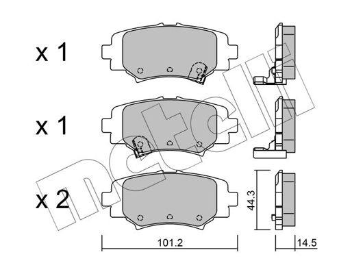 Комплект тормозных колодок, дисковый тормоз   22-0993-0   METELLI