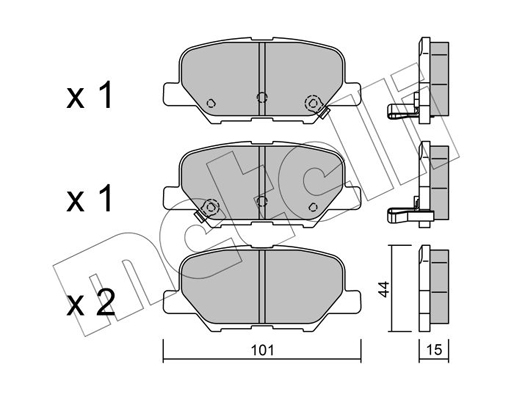 Комплект тормозных колодок, дисковый тормоз   22-0995-0   METELLI