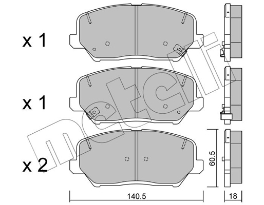 Комплект тормозных колодок, дисковый тормоз   22-0997-0   METELLI