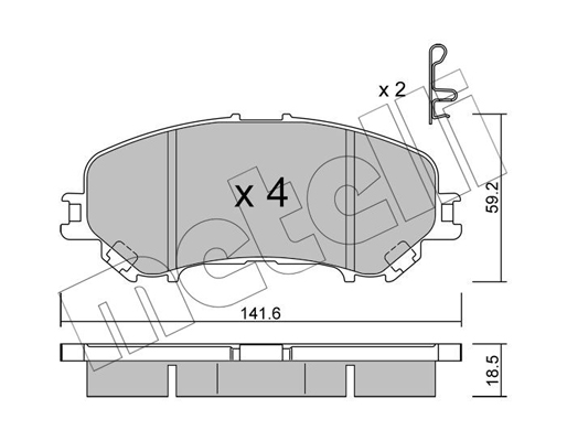 Комплект тормозных колодок, дисковый тормоз   22-1010-0   METELLI