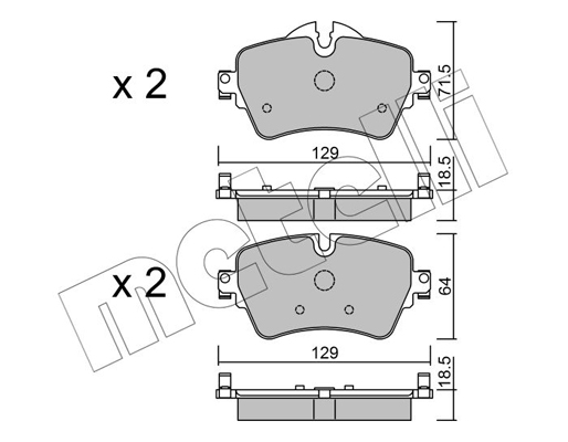 Комплект тормозных колодок, дисковый тормоз   22-1013-0   METELLI