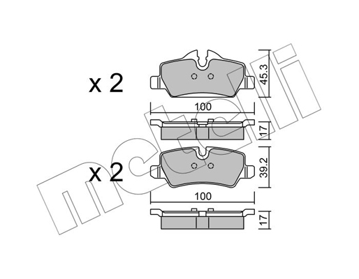 Комплект тормозных колодок, дисковый тормоз   22-1014-0   METELLI