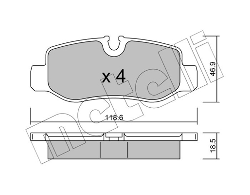 Комплект тормозных колодок, дисковый тормоз   22-1023-0   METELLI