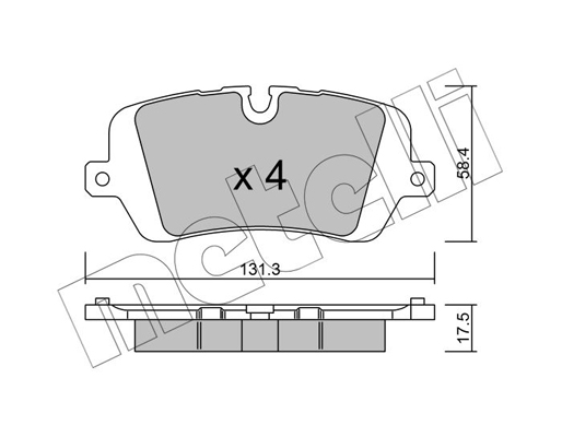 Комплект тормозных колодок, дисковый тормоз   22-1025-0   METELLI