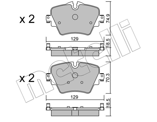 Комплект тормозных колодок, дисковый тормоз   22-1037-0   METELLI