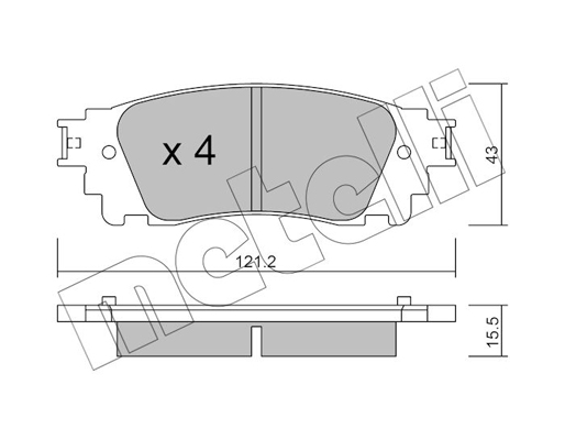 Комплект тормозных колодок, дисковый тормоз   22-1041-0   METELLI