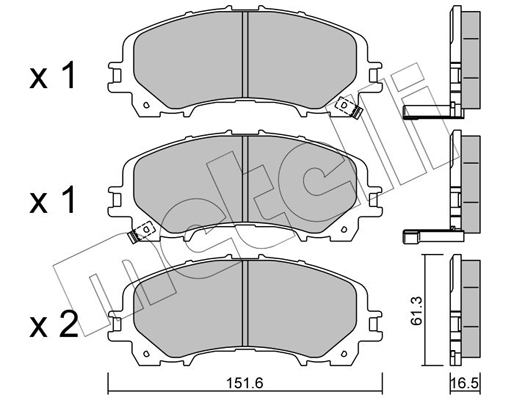 Комплект тормозных колодок, дисковый тормоз   22-1082-0   METELLI