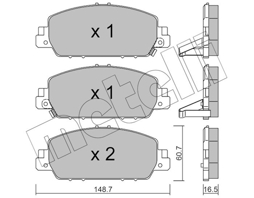 Комплект тормозных колодок, дисковый тормоз   22-1083-0   METELLI