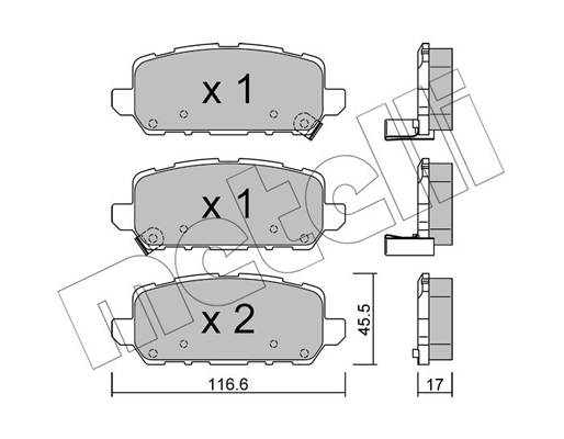 Комплект тормозных колодок, дисковый тормоз   22-1084-0   METELLI