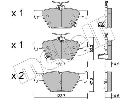 Комплект тормозных колодок, дисковый тормоз   22-1087-0   METELLI