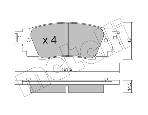 Комплект тормозных колодок, дисковый тормоз   22-1089-0   METELLI