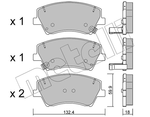 Комплект тормозных колодок, дисковый тормоз   22-1092-0   METELLI