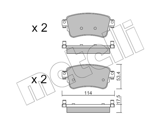 Комплект тормозных колодок, дисковый тормоз   22-1108-0   METELLI